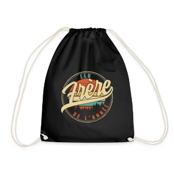 Élu Frère De L'année Humour T Shirt copy - Drawstring Bag - black - Front