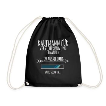 Kaufmann für Versicherungen und Finanzen Geschenk - Turnbeutel - Schwarz - Vorne