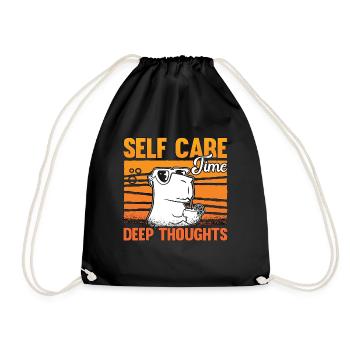 Capybara Self Care Time Pensées profondes Grand rongeur - Sac de sport léger - noir - Devant