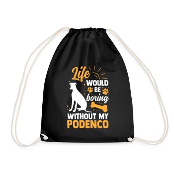 Boring without Podenco Spanish greyhound - Drawstring Bag - black - Front