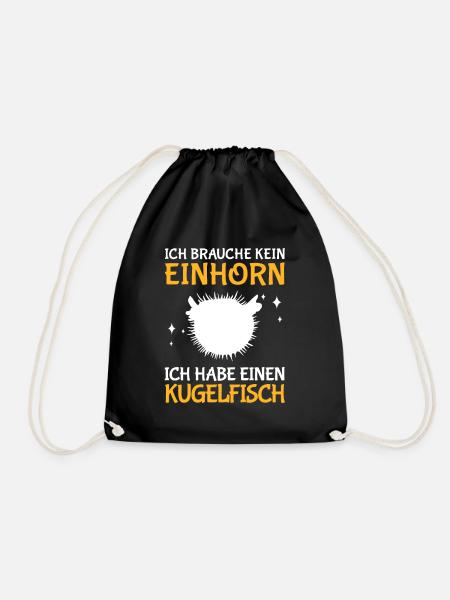 Ich habe einen Kugelfisch Aquaristik - Turnbeutel - Schwarz