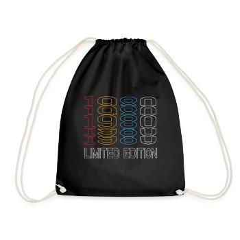 Limited Edition 1980 Birthday 1980 Vintage Retro - Drawstring Bag - black - Front