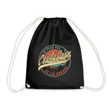 Je Peux Pas C'est La Saison De La Chasse Humour T - Drawstring Bag - black - Front