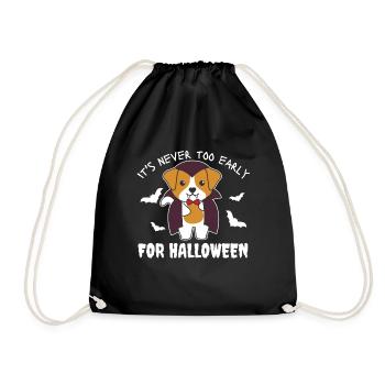 Jack Russell, it's never too early for Halloween - Drawstring Bag - black - Front
