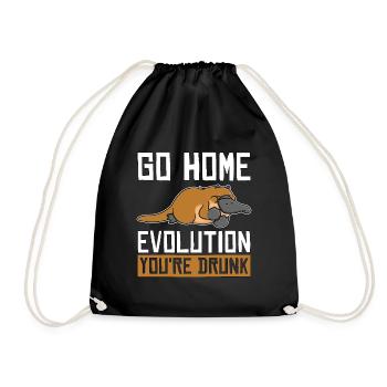 Platypus Go Home Evolution Living Fossil Animals - Turnbeutel - Schwarz - Vorne