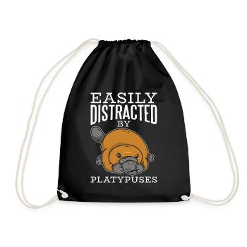 Platypus Easily Distracted By Platypuses Animals - Turnbeutel - Schwarz - Vorne
