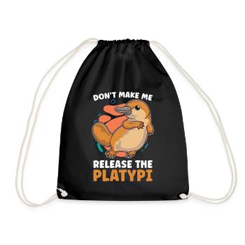 Platypus Don't Make Me Release Australian Wildlife - Drawstring Bag - black - Front