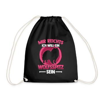 Will ein Wolfsspitz sein Deutscher Spitz - Turnbeutel - Schwarz - Vorne