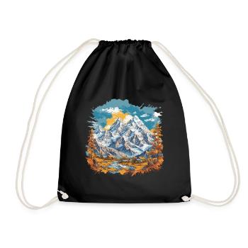 Breathtaking natural panorama Hiking & Mountains - Drawstring Bag - black - Front