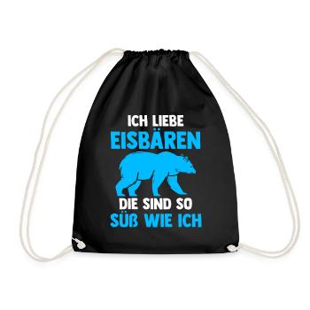 Eisbär Eisbären - Turnbeutel - Schwarz - Vorne