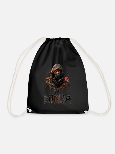Schöne Frau als Ninja verkleidet für Ninja Fans - Turnbeutel - Schwarz