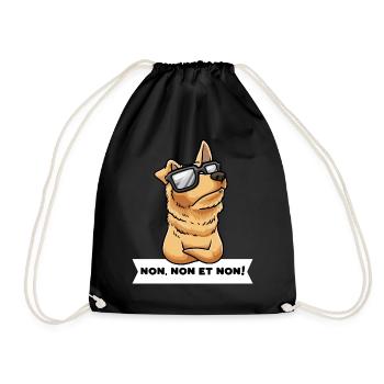 Berger Basque Chien Avec Lunettes De Soleil Têtu - Sac de sport léger - noir - Devant