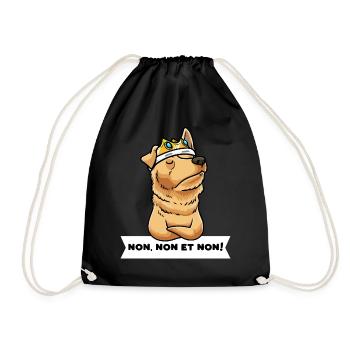 Berger Basque Chien Avec Couronne Têtu - Sac de sport léger - noir - Devant