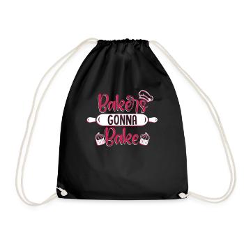 Bakers going to Bake Hobby Baker Bakery Pastry Chef - Drawstring Bag - black - Front
