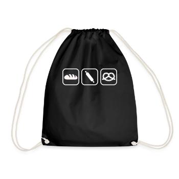 Retro hobby baker bakery confectioner master baker - Drawstring Bag - black - Front