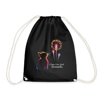 I love Cats and Fireworks - Turnbeutel - Schwarz - Vorne