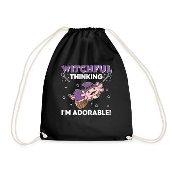 Axolotl Halloween Witch Witches I'm Adorable - Drawstring Bag - black - Front