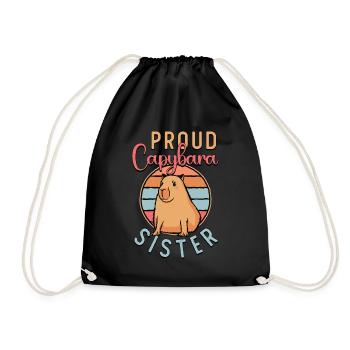 Capybara Fier Capybara Soeur Rétro Grand Rongeur - Sac de sport léger - noir - Devant