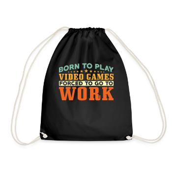 Gamers born to play video games - Drawstring Bag - black - Front