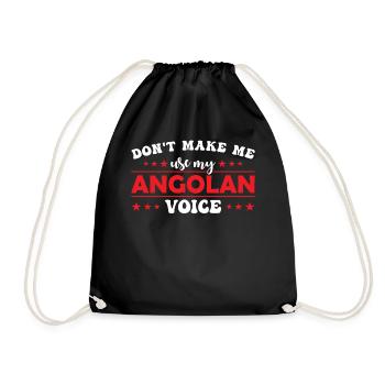 Don't force me to give my Angolan voice - Drawstring Bag - black - Front