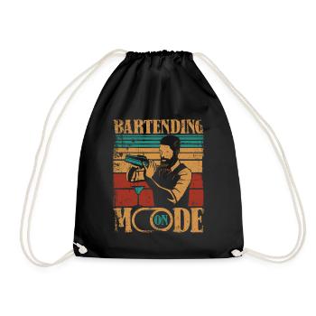 Bartending Mode On Barmann Bartender Mixologist - Drawstring Bag - black - Front