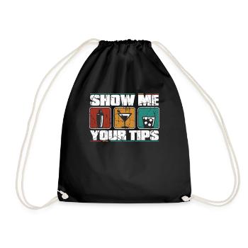 Show Me Your Tips Barman Bartender Mixologist - Drawstring Bag - black - Front