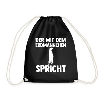 Erdmännchen - Turnbeutel - Schwarz - Vorne