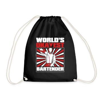 World's Okayest Bartender Mixologist Barmann - Turnbeutel - Schwarz - Vorne