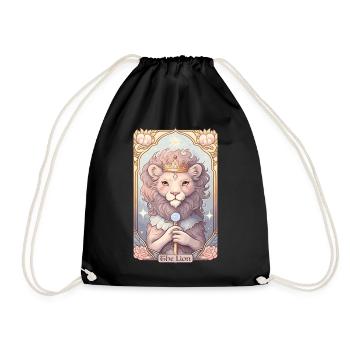Kawaii Tarot Card The Lion Pastel Goth Anime Celes - Turnbeutel - Schwarz - Vorne