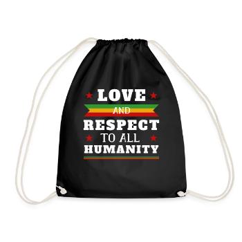 Rastafari Flag Rastafarian Quote Reggae Rasta - Turnbeutel - Schwarz - Vorne