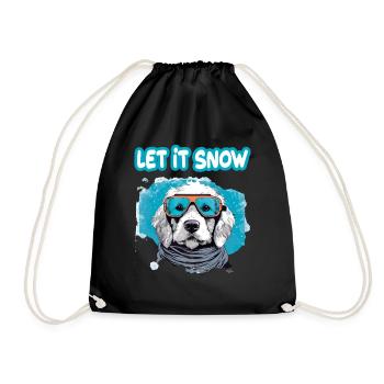 Hund mit Skibrille Schnee Schneefall für eine - Turnbeutel - Schwarz - Vorne