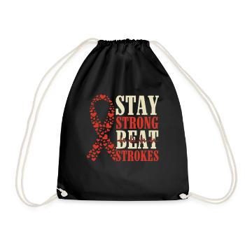 Stay Strong Beat Strokes - Stroke - Drawstring Bag - black - Front