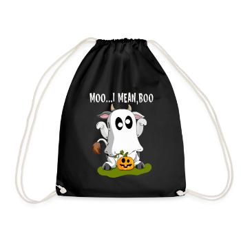 Une vache déguisée en fantôme célèbre Happy Halloween - Sac de sport léger - noir - Devant
