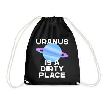 Uranus Humorous Space Design Saying - Drawstring Bag - black - Front