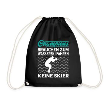 Wasserski - Turnbeutel - Schwarz - Vorne