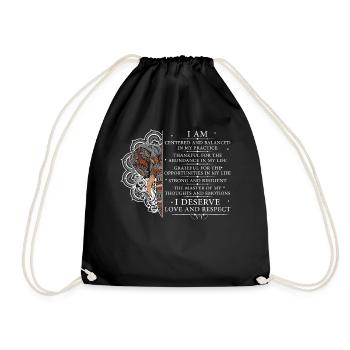 Mandala Elephant Hinduism Spiritual Meditation Yog - Turnbeutel - Schwarz - Vorne