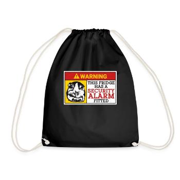 Guinea Pig Warning This Fridge Has A Security Cavy - Drawstring Bag - black - Front