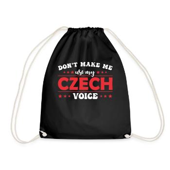 Don't force me to give my Czech voice - Drawstring Bag - black - Front
