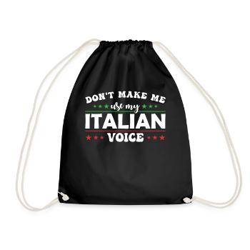 Ne me forcez pas à utiliser ma voix italienne. - Sac de sport léger - noir - Devant