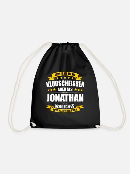 Name Jonathan Vorname Klugscheisser Namenstag - Turnbeutel - Schwarz