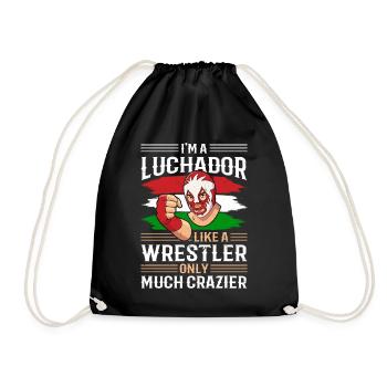 Mexican wrestling wrestler lucha libre mask - Drawstring Bag - black - Front
