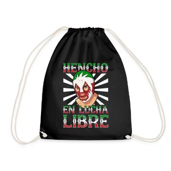 Mexican wrestling wrestler lucha libre mask - Drawstring Bag - black - Front