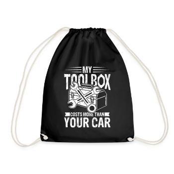 My toolbox costs more than your car - Turnbeutel - Schwarz - Vorne