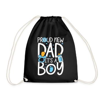 Proud new dad it s a boy - Turnbeutel - Schwarz - Vorne
