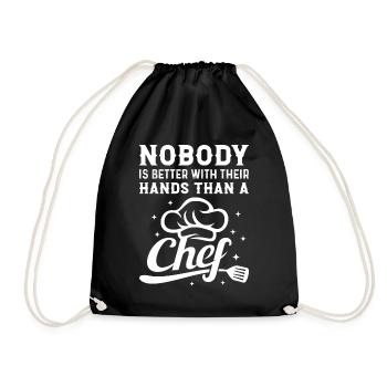 Personne n’est meilleur avec ses mains qu’un kit de chef - Sac de sport léger - noir - Devant
