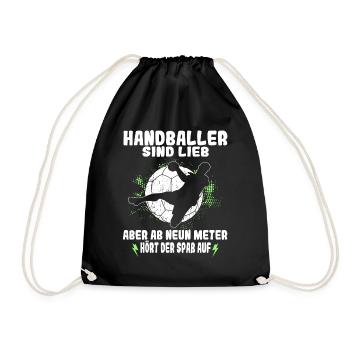 Handballer Zubehör - Turnbeutel - Schwarz - Vorne