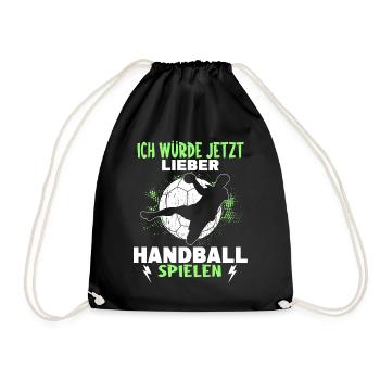 Handballer Zubehör - Turnbeutel - Schwarz - Vorne