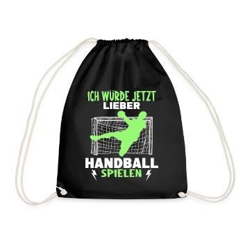 Handballer Zubehör - Turnbeutel - Schwarz - Vorne