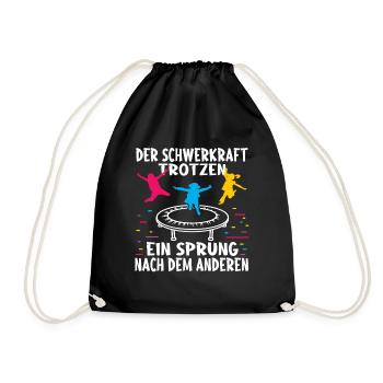 Trampolin springen Outdoor Indoor - Turnbeutel - Schwarz - Vorne