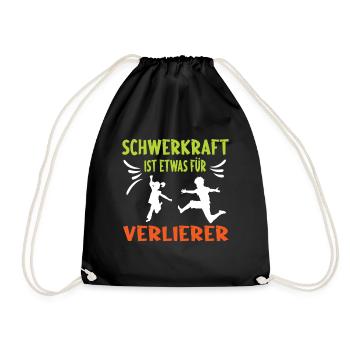 Trampolin springen Outdoor Indoor - Turnbeutel - Schwarz - Vorne
